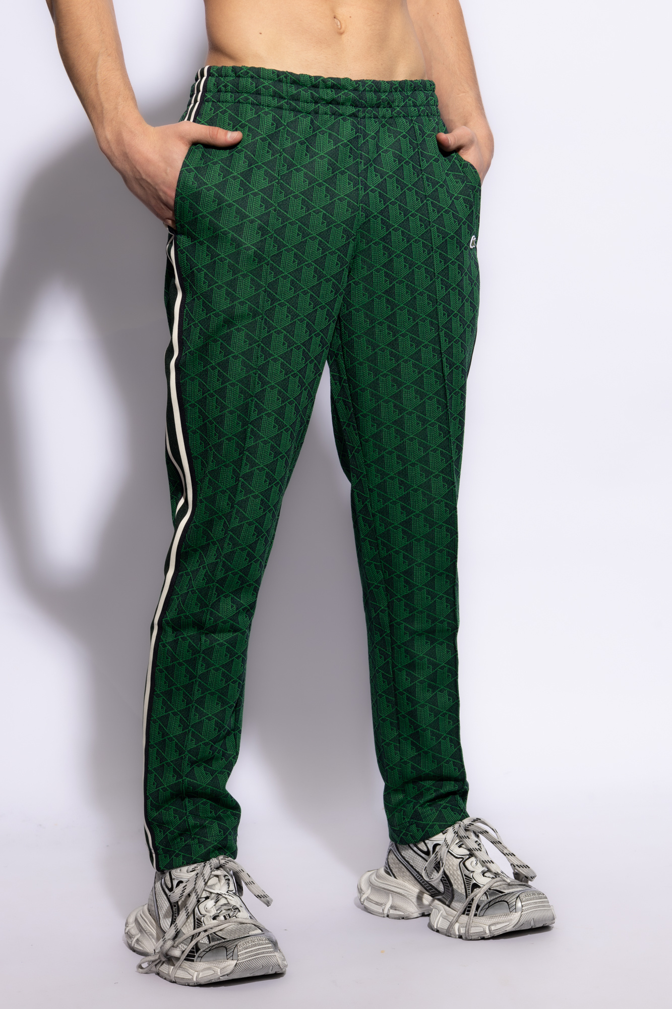 Green Sweatpants with monogram Lacoste - Lacoste run breaker